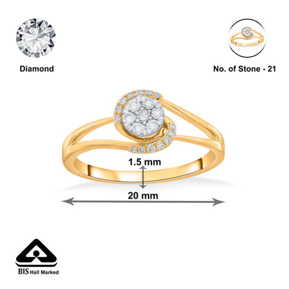 Lunar Glow Diamond & Gold Fashion Ring for Women