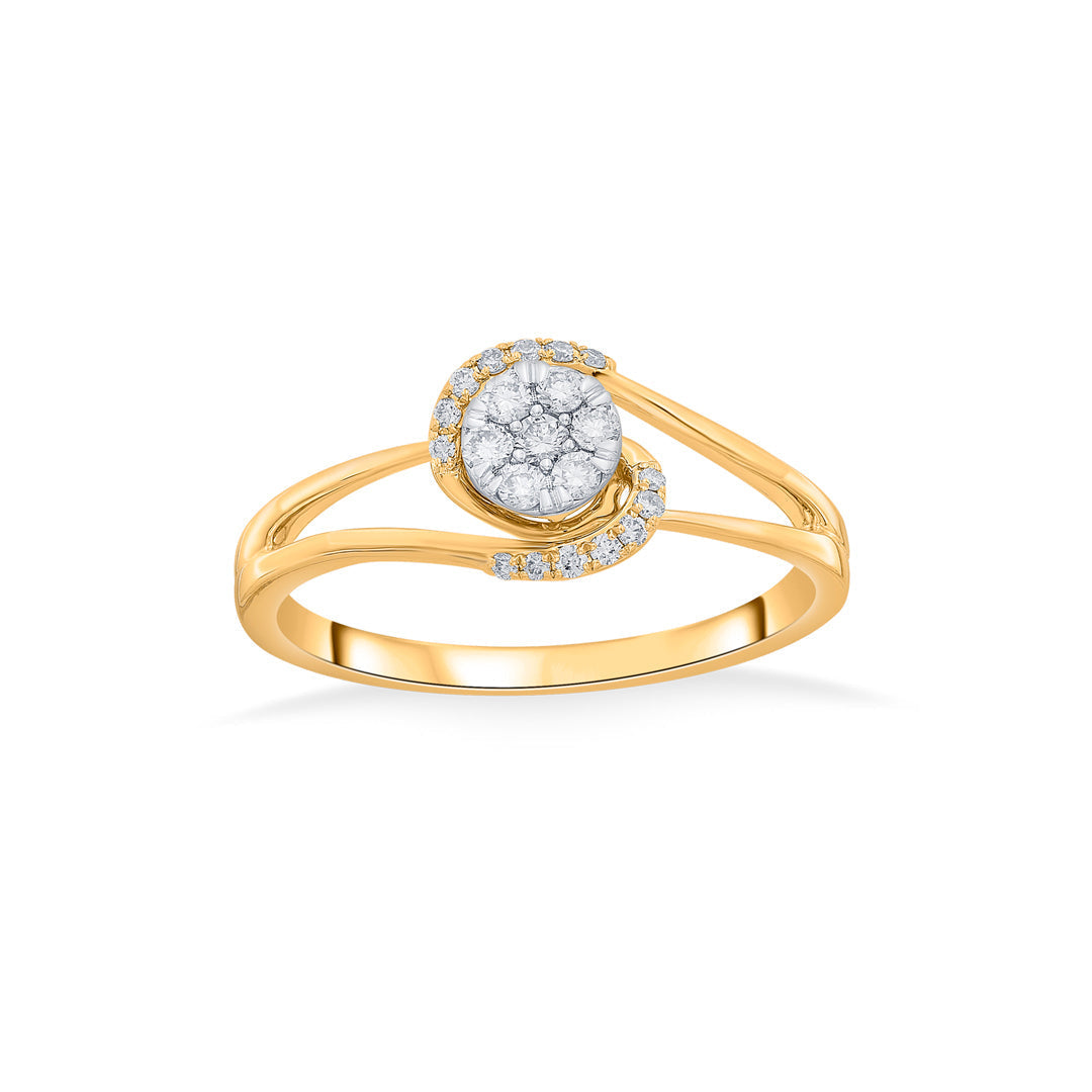 Lunar Glow Diamond & Gold Fashion Ring for Women