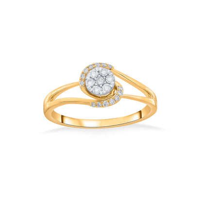 Lunar Glow Diamond & Gold Fashion Ring for Women