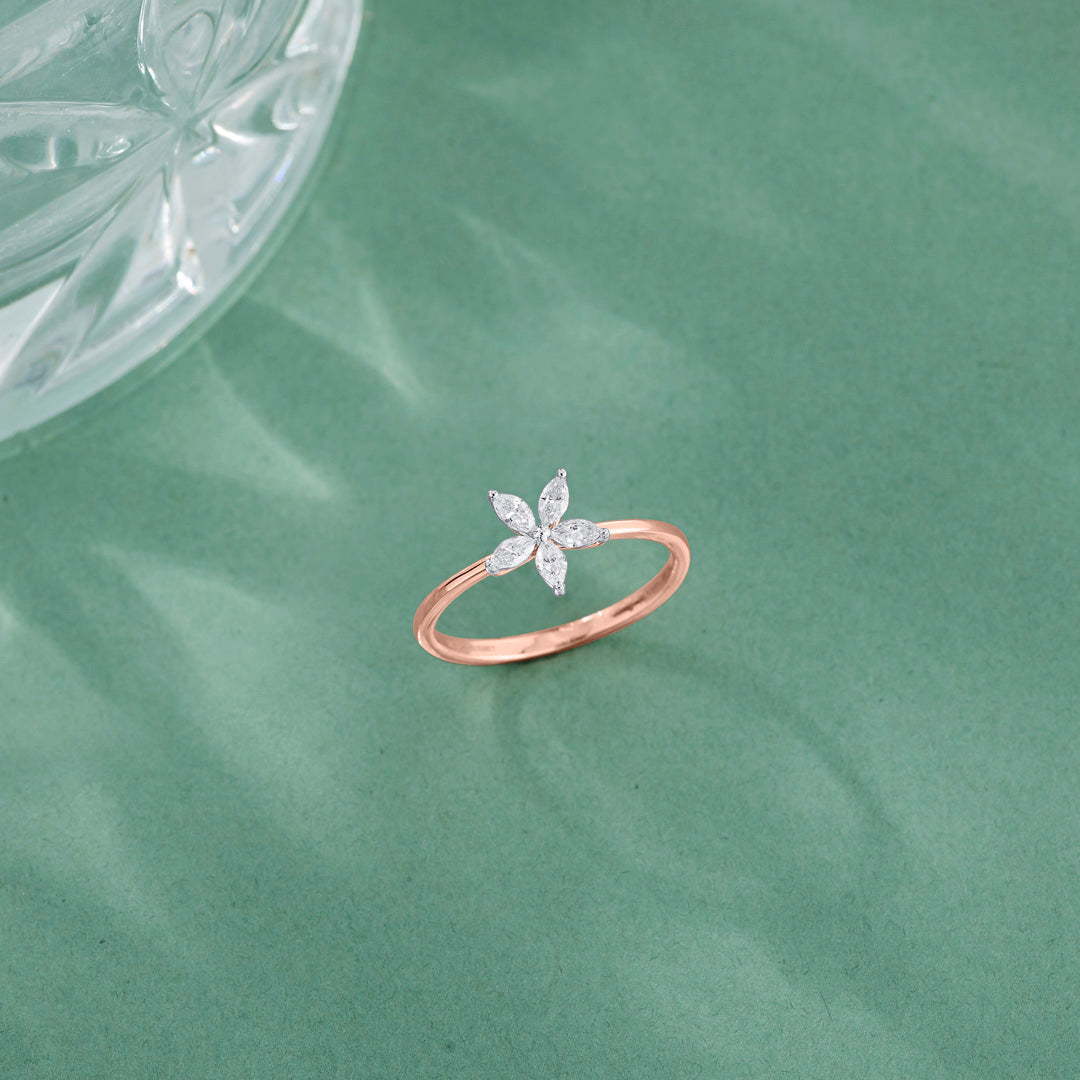 Bloom Grace Diamond & Gold Casual Ring for Women