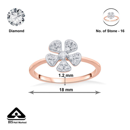 Blossom Grace Diamond & Gold Fashion Ring for Women