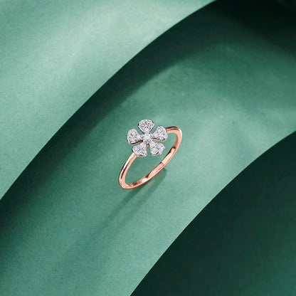 Blossom Grace Diamond & Gold Fashion Ring for Women