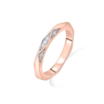 Edge Shine Diamond & Gold Fashion Ring for Women