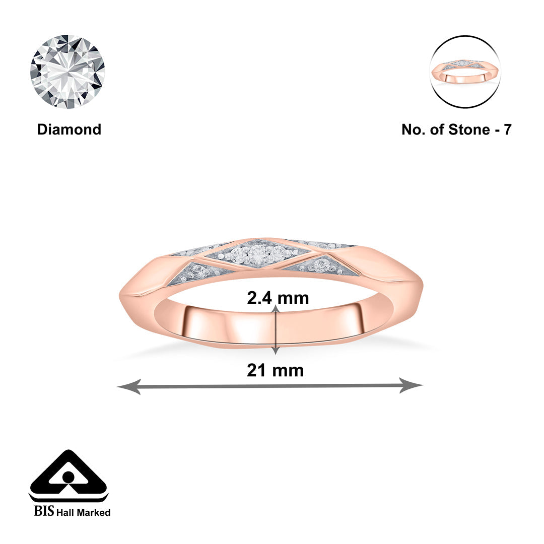 Edge Shine Diamond & Gold Fashion Ring for Women
