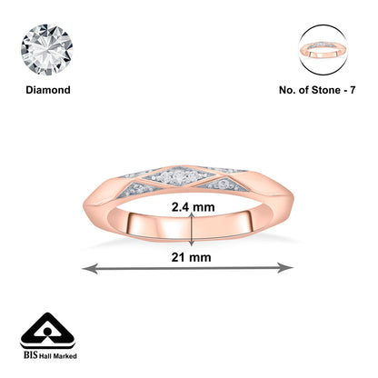 Edge Shine Diamond & Gold Fashion Ring for Women