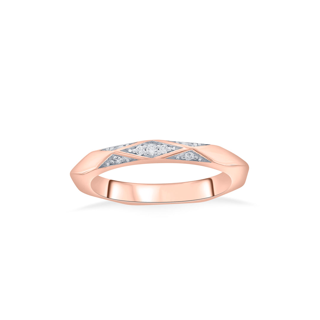 Edge Shine Diamond & Gold Fashion Ring for Women