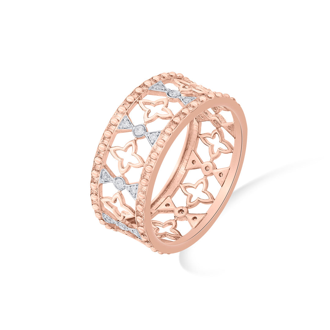 Sacred Glow Diamond & Gold Band Ring for Women