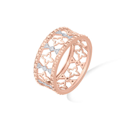 Sacred Glow Diamond & Gold Band Ring for Women