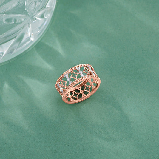 Sacred Glow Diamond & Gold Band Ring for Women