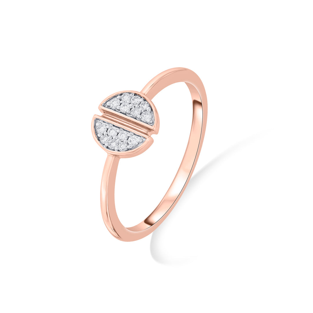 Split Gem Diamond & Gold Casual Ring for Women