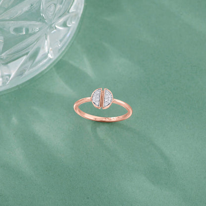 Split Gem Diamond & Gold Casual Ring for Women