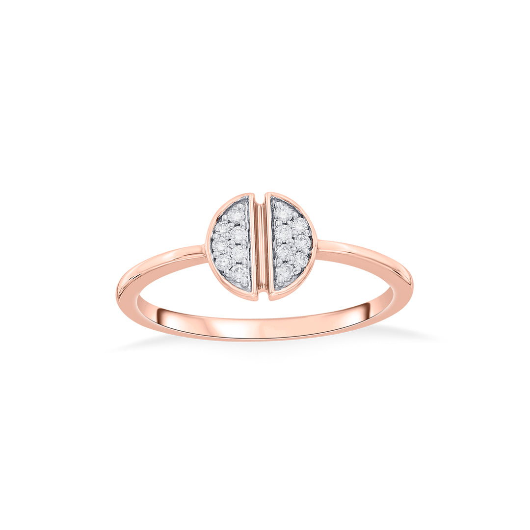 Split Gem Diamond & Gold Casual Ring for Women