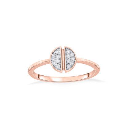 Split Gem Diamond & Gold Casual Ring for Women
