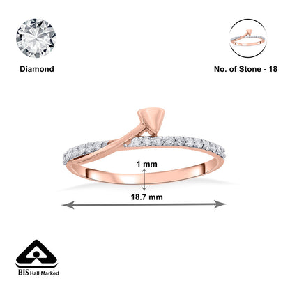 Destiny Twist Diamond & Gold Fashion Ring for Women