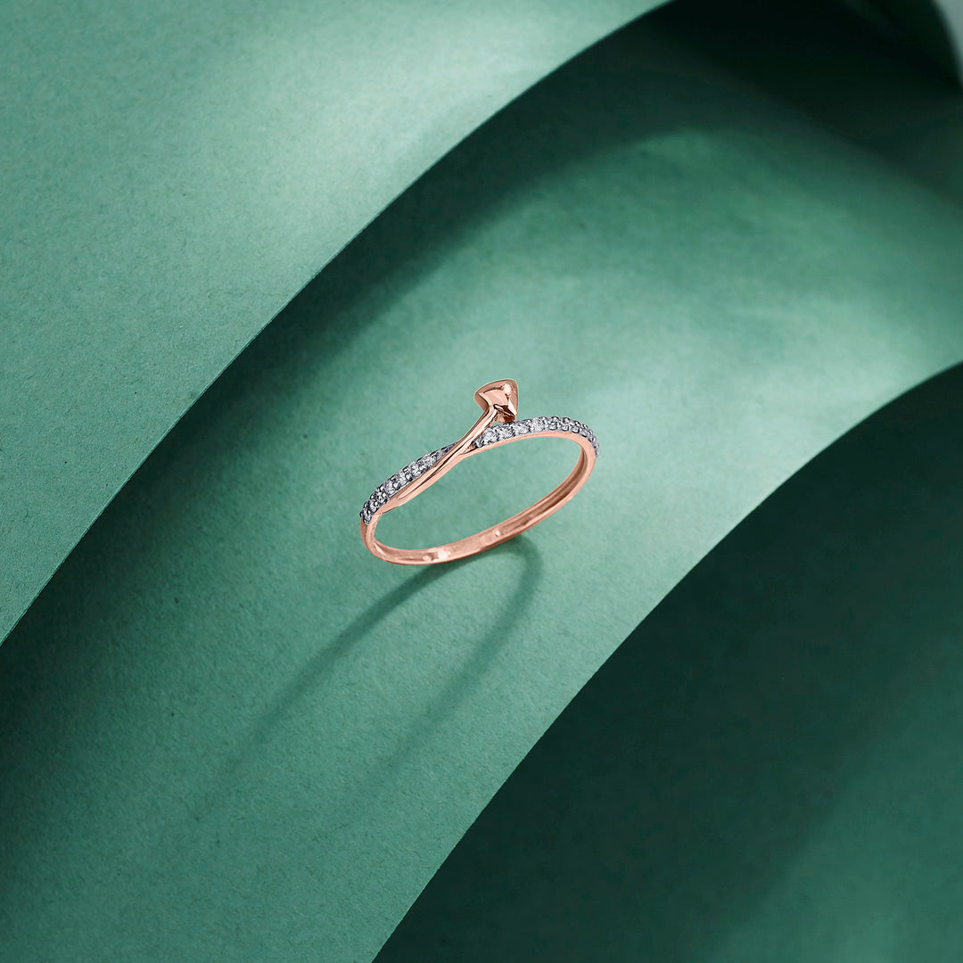 Destiny Twist Diamond & Gold Fashion Ring for Women