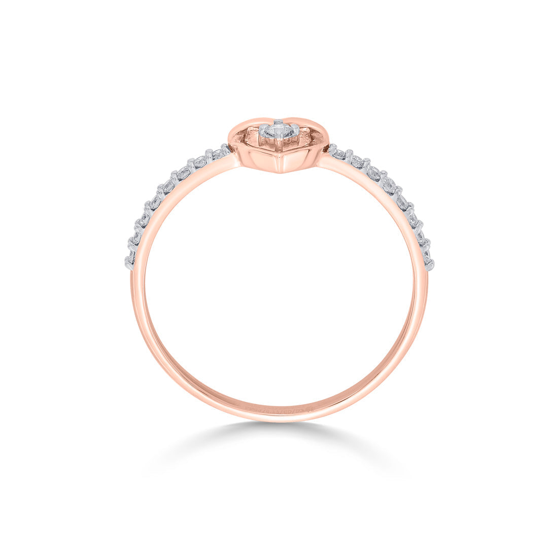 Heart Halo Diamond & Gold Heart Ring for Women