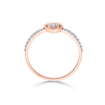 Heart Halo Diamond & Gold Heart Ring for Women