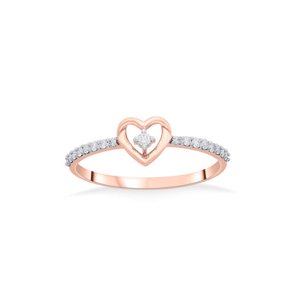Heart Halo Diamond & Gold Heart Ring for Women