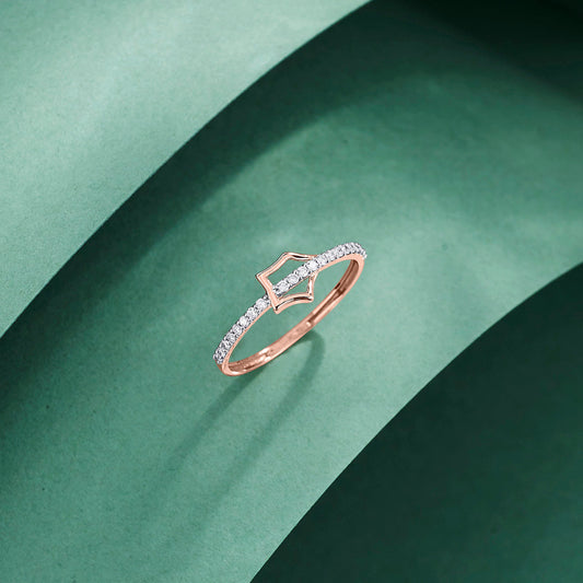 Halo Gleam Diamond & Gold Fashion Ring for Women