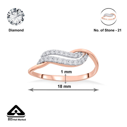 Woven Flow Diamond & Gold Fashion Ring for Women