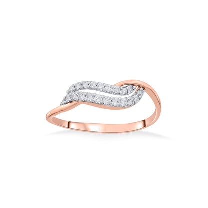 Woven Flow Diamond & Gold Fashion Ring for Women