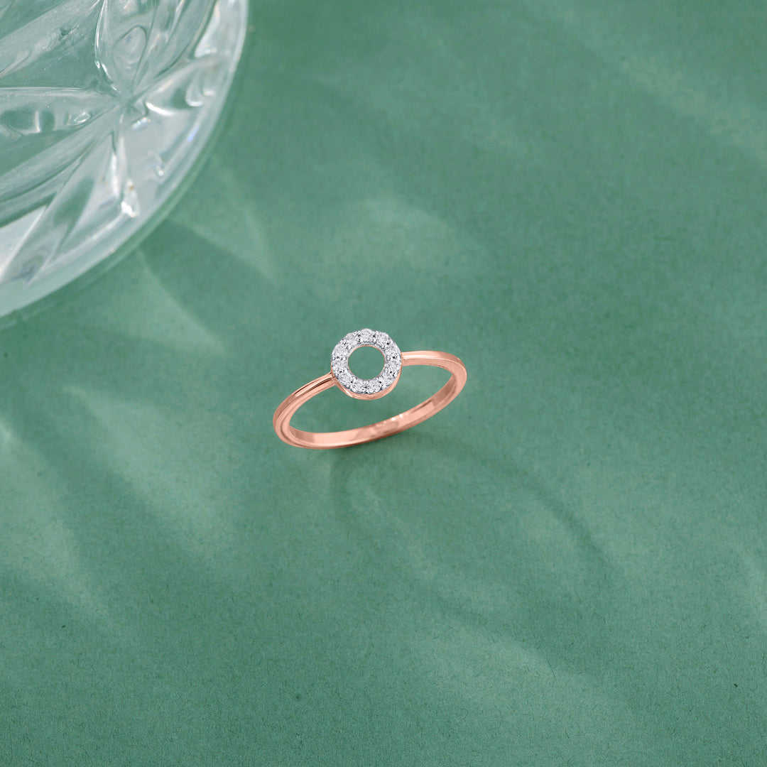 Endless Halo Diamond & Gold Casual Ring for Women