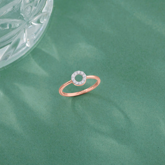 Endless Halo Diamond & Gold Casual Ring for Women