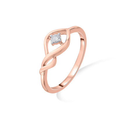 Kayla Swirl Diamond & Gold Casual Ring for Women
