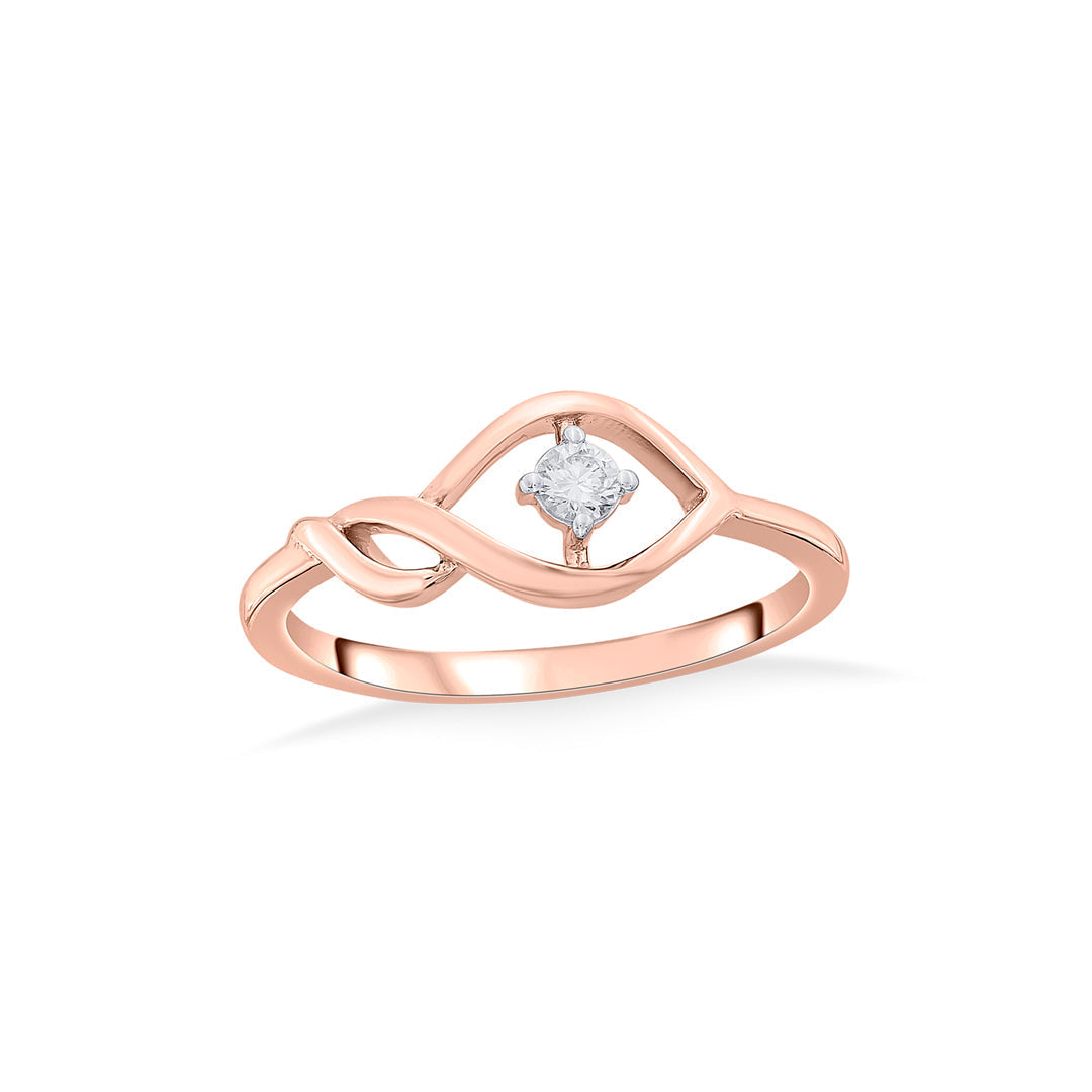 Kayla Swirl Diamond & Gold Casual Ring for Women