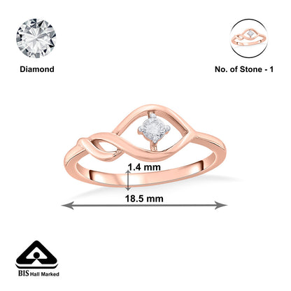 Kayla Swirl Diamond & Gold Casual Ring for Women