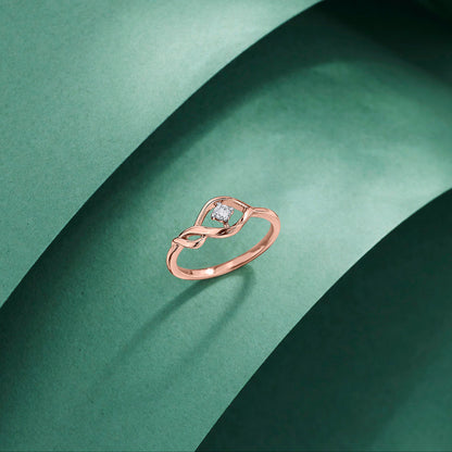 Kayla Swirl Diamond & Gold Casual Ring for Women