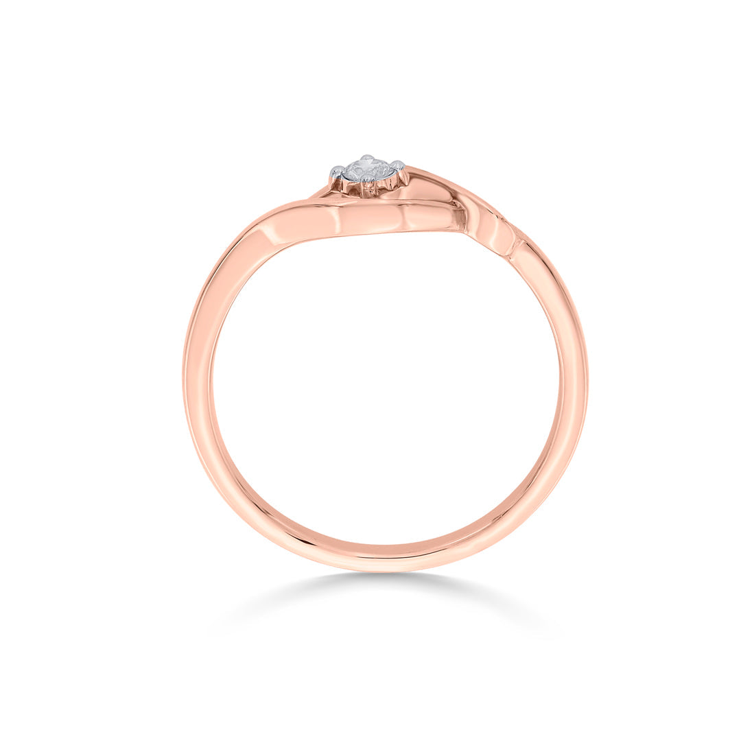 Soft Glow Diamond & Gold Casual Ring for Women