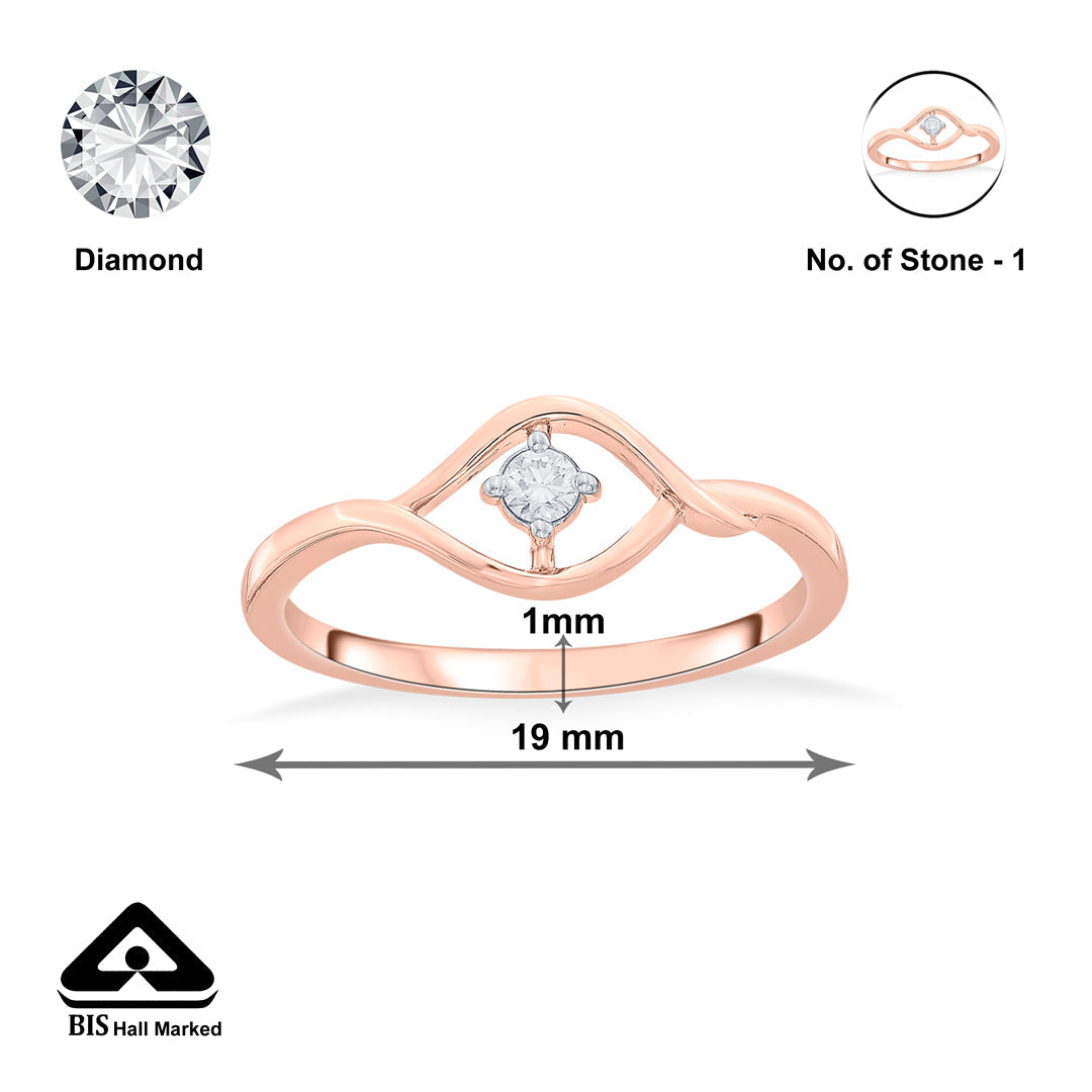 Soft Glow Diamond & Gold Casual Ring for Women