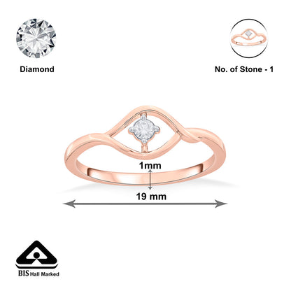 Soft Glow Diamond & Gold Casual Ring for Women