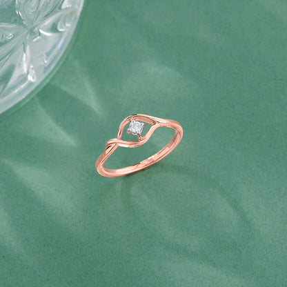 Soft Glow Diamond & Gold Casual Ring for Women