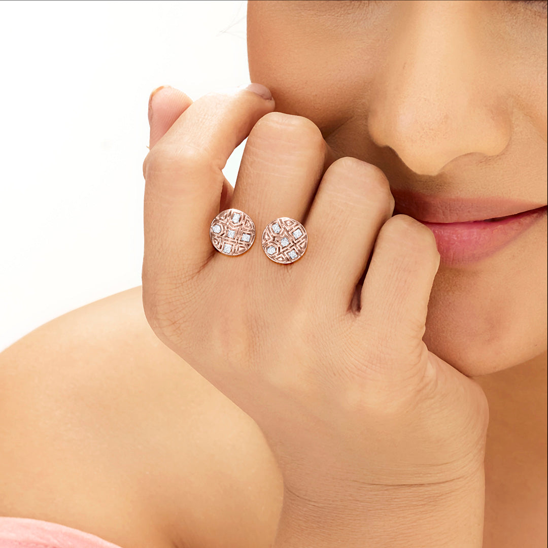 Dual Orbs Diamond & Gold Fashion Ring for Women