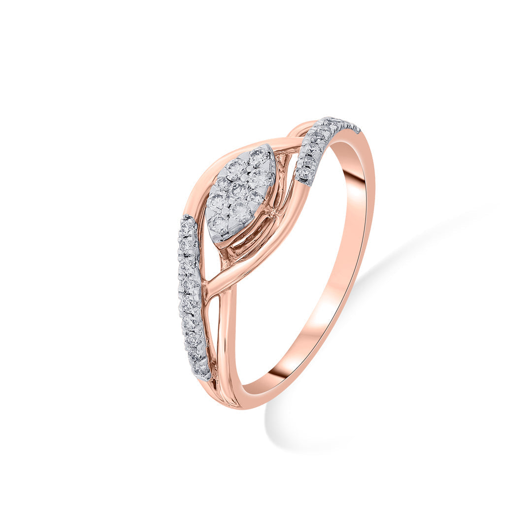 Rynk Crystal Diamond & Gold Fashion Ring for Women