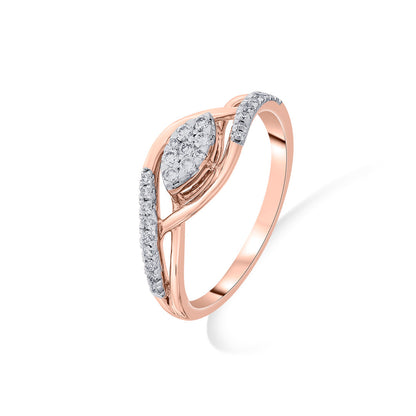Rynk Crystal Diamond & Gold Fashion Ring for Women