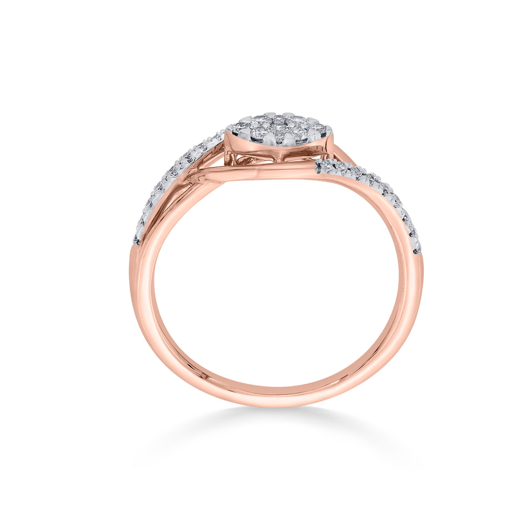Rynk Crystal Diamond & Gold Fashion Ring for Women