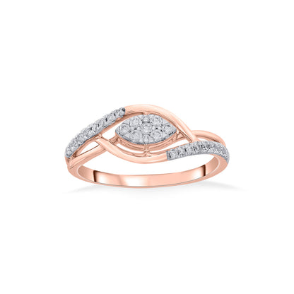 Rynk Crystal Diamond & Gold Fashion Ring for Women