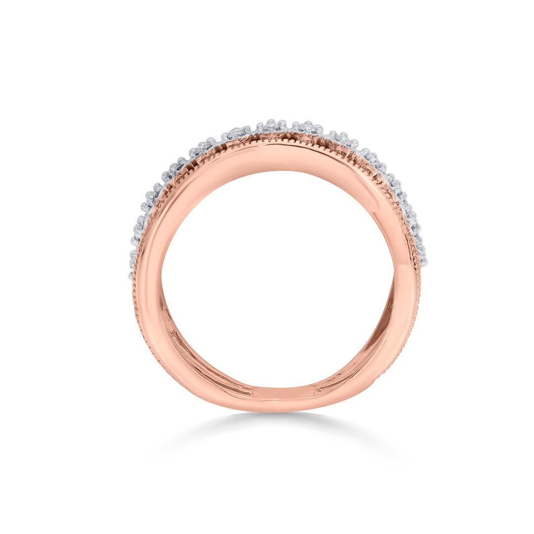 Halo Link Diamond & Gold Fashion Ring for Women