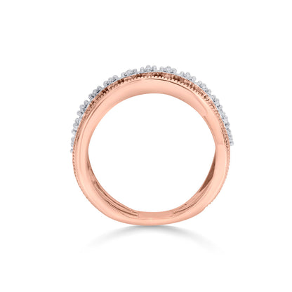 Halo Link Diamond & Gold Fashion Ring for Women