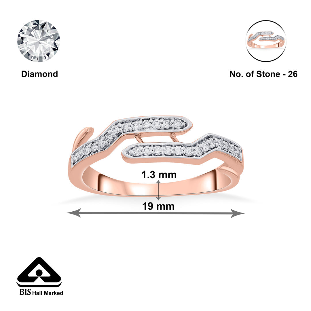 Bonded Embrace Diamond & Gold Fashion Ring for Women