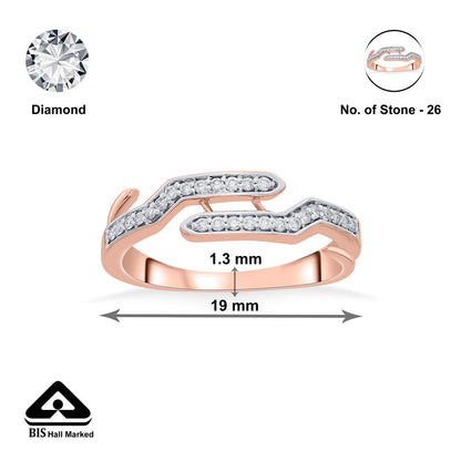 Bonded Embrace Diamond & Gold Fashion Ring for Women