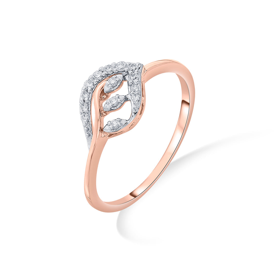 Petal Gleam Diamond & Gold Fashion Ring for Women