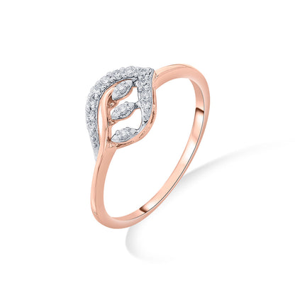 Petal Gleam Diamond & Gold Fashion Ring for Women