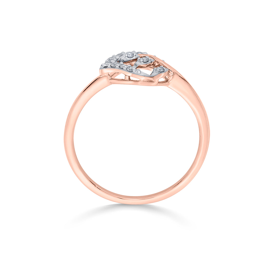 Petal Gleam Diamond & Gold Fashion Ring for Women