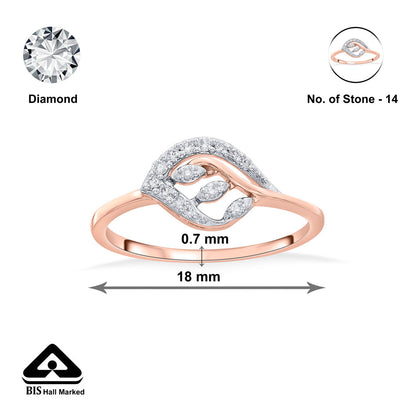 Petal Gleam Diamond & Gold Fashion Ring for Women