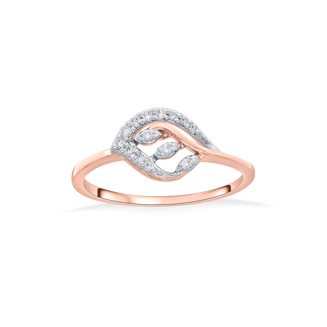 Petal Gleam Diamond & Gold Fashion Ring for Women