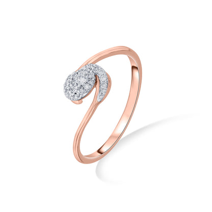 Twisted Charm Diamond & Gold Fashion Ring for Women